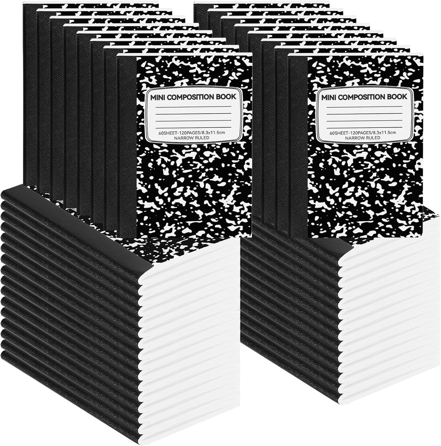 24 Pack 9.75 x 7.5 in Large Composition Notebooks Bulk 12 Color Wide Ruled Composition Books Marble Journal Notebook 60 Sheets per Book for Aldult Student College Office Back to School Supplies
