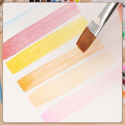 Prudiut 25 Sheets Cotton Watercolor Paper, 300 GSM Deckled Edge, 5 x 7 inch, Rough/Textured, White, for Watercolors, Wedding Invitations, Cards, Crafts
