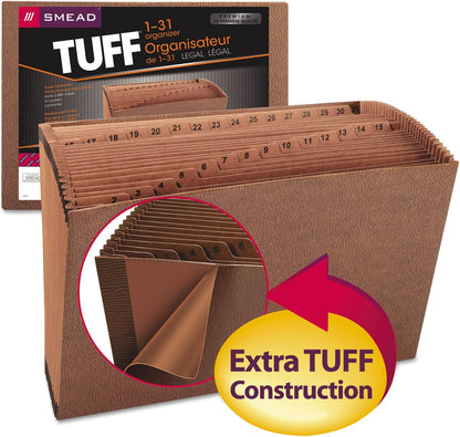 Smead TUFF Expanding File, Monthly (Jan.-Dec.), 12 Pockets, Letter Size, Redrope-Printed Stock (70488)