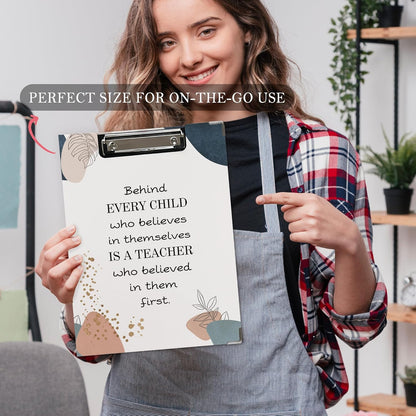 Trendy Black Leopard Print Clipboard Folio with Storage for Office Classroom, Preppy Dark Cheetah Print Padfolio with Metal Clip for Nurses Teachers Students Women Men, 12.4x9.25 in