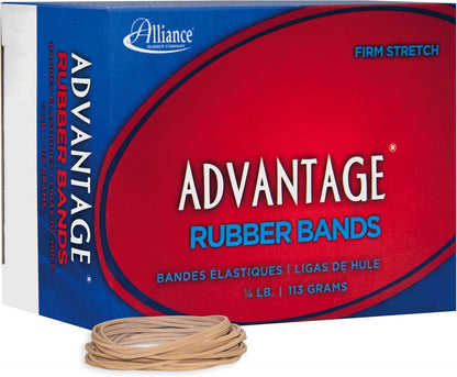 Alliance Rubber 26649 Advantage Rubber Bands Size #64, 1/4 lb Box Contains Approx. 80 Bands (3 1/2" x 1/4", Natural Crepe) Beige