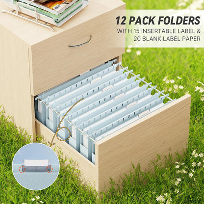 XINGIA Legal Size Hanging File Folders Extra Capacity,1'' Expansion Hanging Folders for Filing Cabinet,12 Pack Wheat Straw File Folders Hanging with Tabs,Pastel Hanging File Organizer for Office