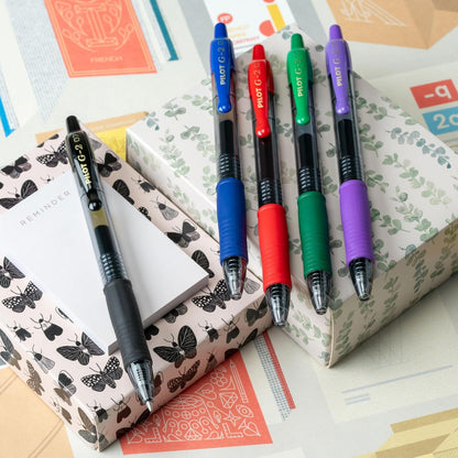 Pilot G2 Premium Refillable And Retractable Gel Ink Pens, Fine Point (0.7mm), 8 Colors, 8 Count (16606)