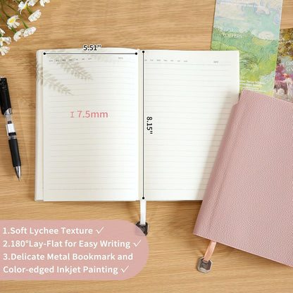 Lined Journal Notebook for Women A5 Softcover Journals for Writing 160 Pages Daily Journaling College Ruled Notebooks for Work School Note Taking, Business 6.38'' X 8.28''
