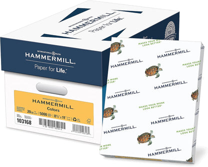 Hammermill Colored Paper, 20lb Pink Printer Paper, 8-1/2 x 11- 1 Ream (500 Sheets) - Made in the USA, Pastel Paper, 103382R