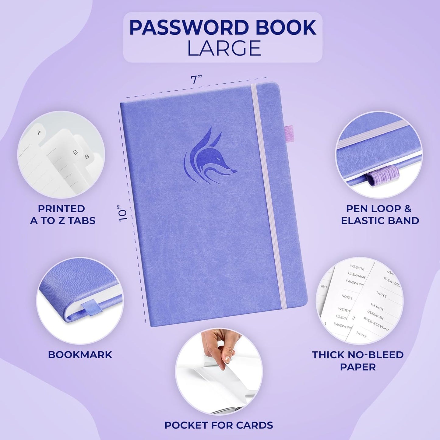Clever Fox Password Book with alphabetical tabs. Internet Address Organizer Logbook. Small Pocket Password Keeper for Website Logins (Orange)