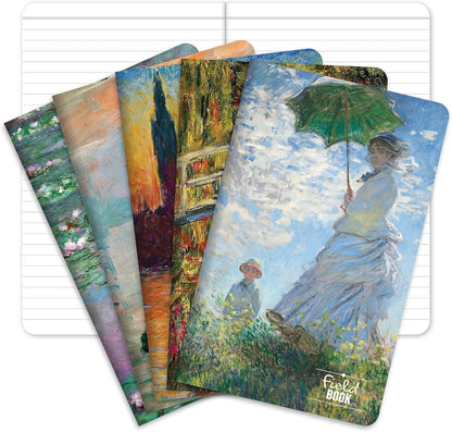 Elan Publishing Company Field Notebook - 3.5"x5.5" - MONET Patterns - Lined Memo Book - Pack of 5