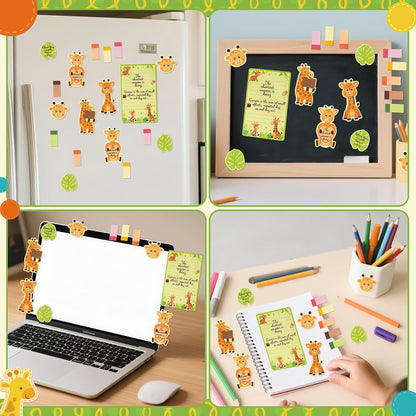 B1ykin Cute Sticky Notes Set - Stay Alive Skeleton Shaped Self-Stick Notes Pad, 550 Sheets Writing Memo Pages Sticky Notepad for Teacher Appreciation Gifts, School Office Supplies (Funny Skeleton) - Colors B