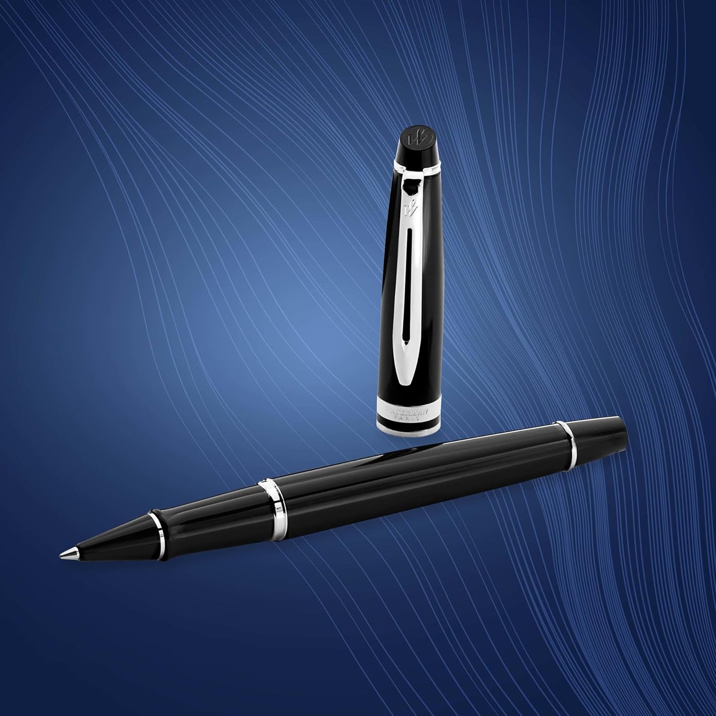 Waterman Expert Rollerball Pen, Gloss Black with 23k Gold Trim, Fine Point, Black Ink, Luxury Pen in Gift Box, Great Gift for Coworker