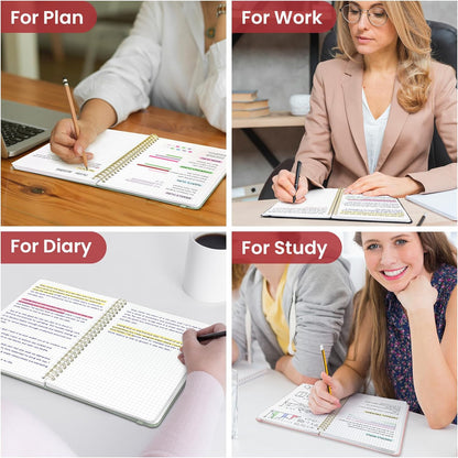 Taja Lined Spiral Journal Notebook for Women & Men, 140 Pages, College Ruled Hardcover Notebook for Work & Note Taking, Journals for Writing, A5(5.7" x 7.9") - Green