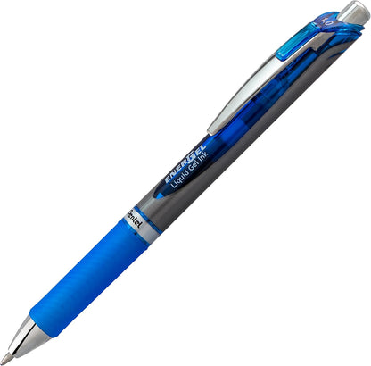 Pentel EnerGel RTX Retractable Liquid Gel Pen, (1.0mm), Bold Line, Metal Tip, Black Ink, Pack of 3 (BL80BP3A)