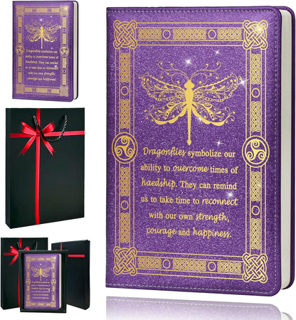 Dragonfly Gifts for Women,Journal for Women,A5 Hardcover Leather Journal - 200 Pages Premium Paper Notebook, Journal Notebook for School, Work (Dragonfly Pink)