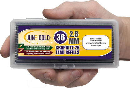 June Gold 640 Pieces, 0.5 mm HB #2 Lead Refills, 160 Pieces Per Dispenser, Fine Thickness, Break Resistant Lead/Graphite (Pack of 4 Dispensers)