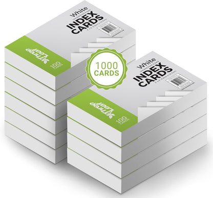 THREE LEAF 3 X 5, INDEX CARDS RULED, 100 CT. WHITE, Ruled Flash Cards, Study Card, Memo Pad, For To-Do List, Art And Craft Projects