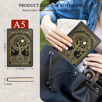 Journal for Women,A5 Hardcover Leather Journal - 200 Pages Premium Paper Notebook, Tree Journal Notebook for School, Work (Tree Pink)