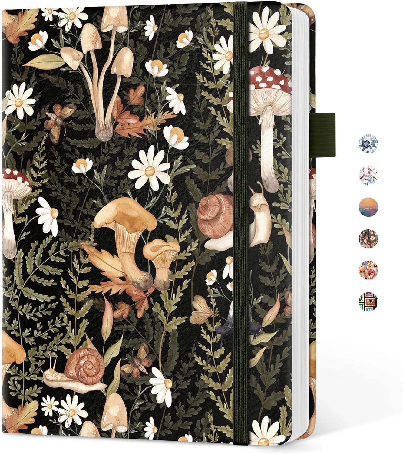 Taja Pretty Lined Journal for Women, Aesthetic Cute Hardcover Leather Journal for Writing, A5 College Ruled Notebook for Work & Note Taking, Perfect for Office School Home, 160 Pages, Meadow Flowers