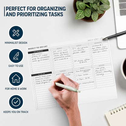 To Do List Notepad: With Multiple Functional Sections - 6.5 x 9.8" 60 Sheets - Spiral Daily Planner Notebook - Task CheckList Organizer Agenda Pad for Work - Note & Todo List Organization Notebooks