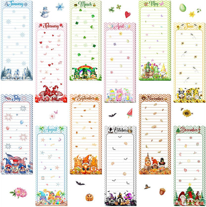 Eaasty 12 Pcs Bible Magnetic Notepads for Refrigerator Monthly Magnetic Grocery List 9 x 3.5" Magnet Memo Pads 30 Sheet Per Pad Shopping to Do List for Christian Teacher Appreciation Week Gift