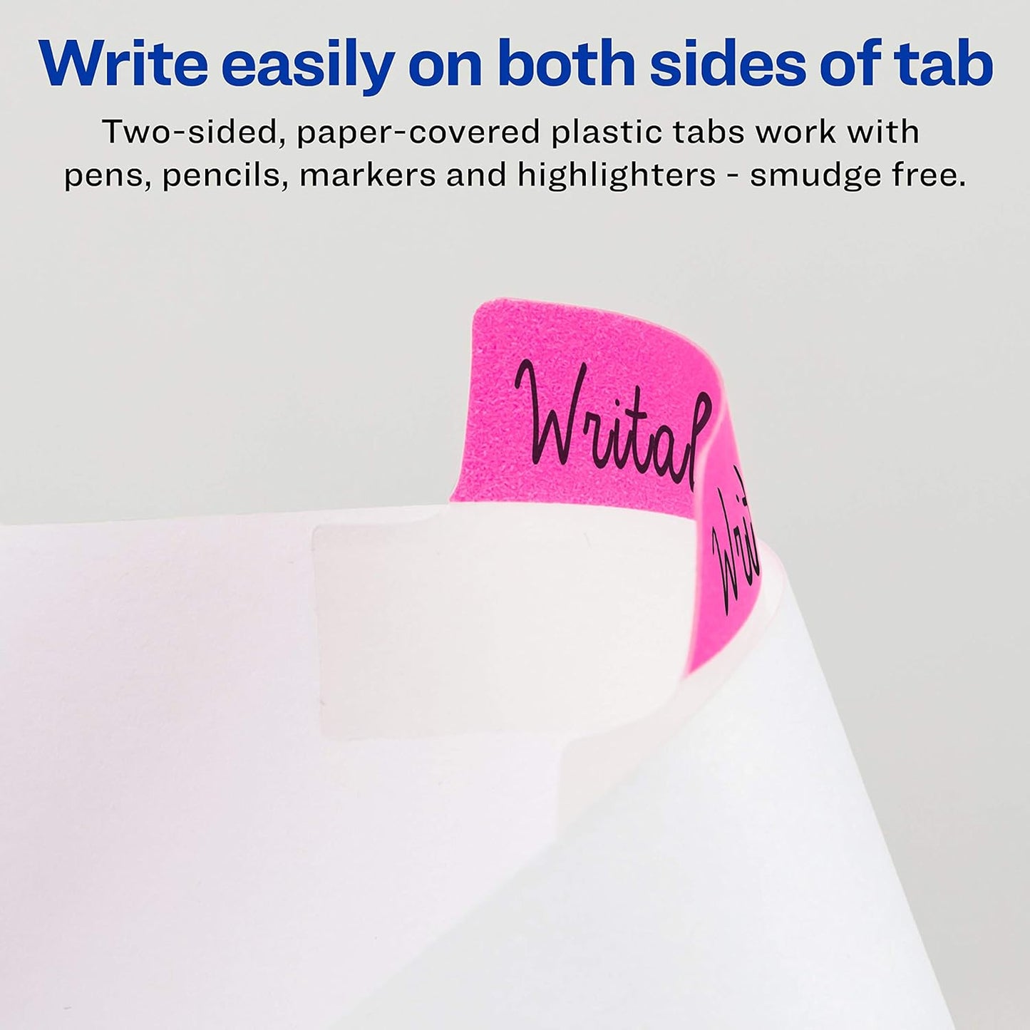 Avery Margin Ultra Tabs, 2.5" x 1", 2-Side Writable, Assorted Pastel Colors, 48 Repositionable Tabs (74867)