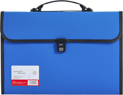 Leagl Size 13-Pockets Expanding File Folder with Handle, Plastic Accordion Filling File Folder Expandable Monthly Portable Paper Document Organizer for Office School & Home (Green)