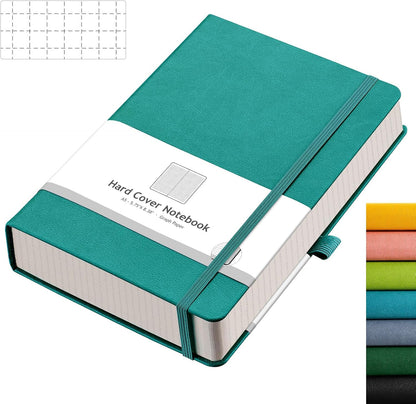 AHGXG Graph Paper Notebook - Grid Paper Notebook Large A4 8.5''×11'', 320 Pages Thick Journal, 100gsm Thick Graph Paper, Leather Softcover, Inner Pocket - Black
