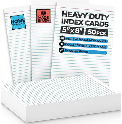 Home Advantage Vertically Ruled White Mini Index Cards, Note Cards (3x5)