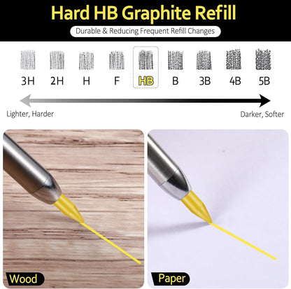 Hiboom 24 Pieces 2.8mm HB Refill for Carpenter Pencil, Study Long Lasting Pencil for Mechanical Pencil Woodworking Construction (Black)