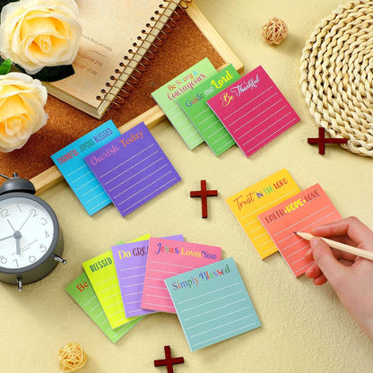 Yinder 48 Pcs Inspirational Sticky Notes Cute Motivational Sticky Notes Pad End of Year Employee Appreciation Gifts Bulk for Teacher Nurse Coworkers Office Supplies 3 x 3'' (Thank You,Dark Color)