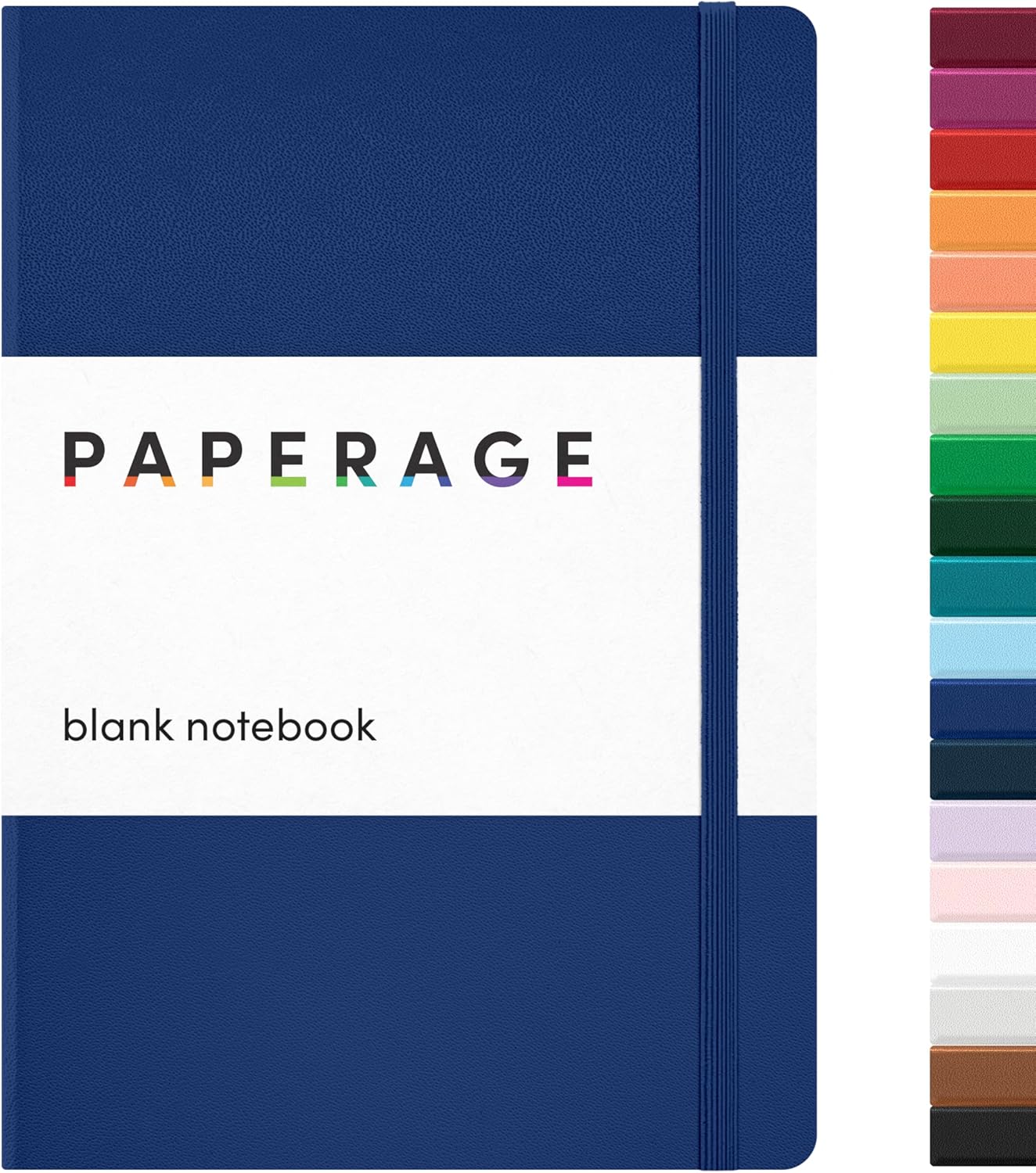 PAPERAGE Lined Journal Notebook, (Black), 160 Pages, Medium 5.6 in x 8 in - 100 GSM Thick Paper – Hardcover Journaling Notebook for Work, School & Note Taking