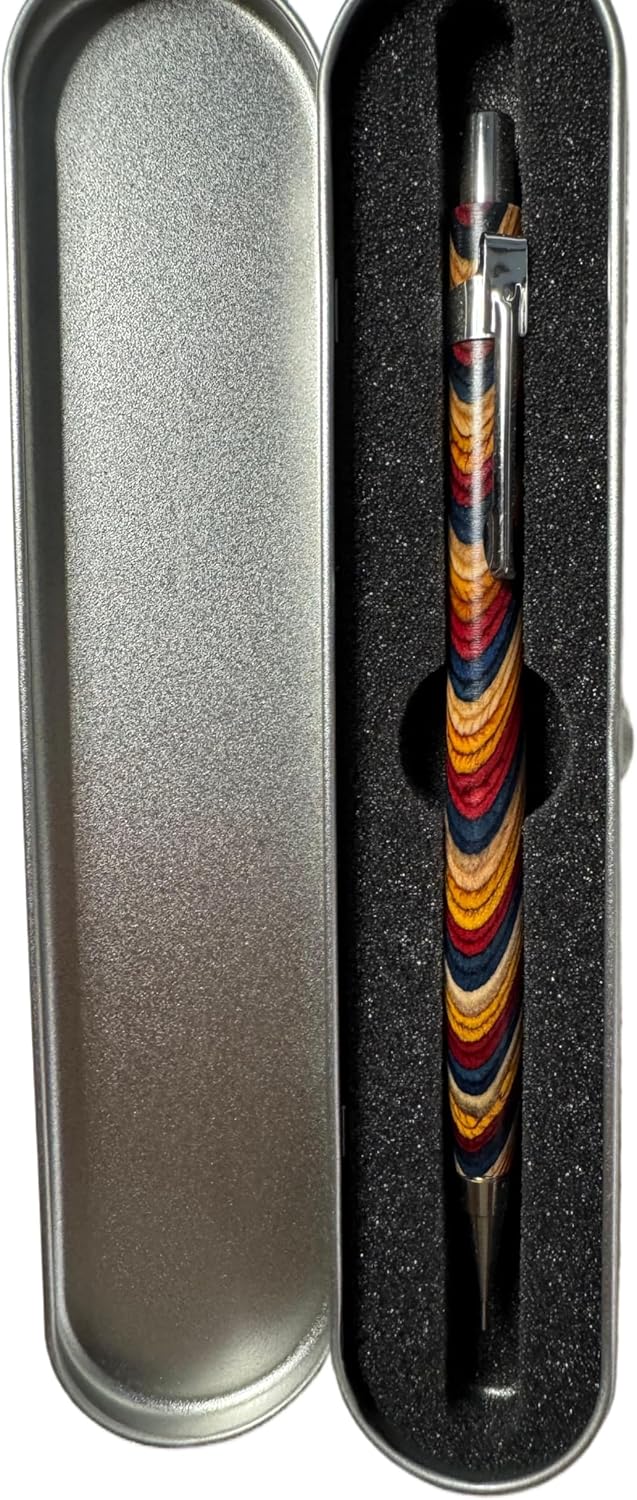Spiral Grain Wooden Mechanical Pencils -Unique Colors Airplane Aluminum Core Artist's Drawing Pencil Comes with Gift Box (Walnut)