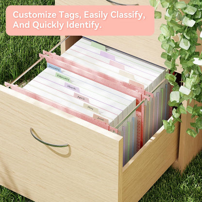 ANSOOK Hanging File Folders Letter Size,7 Pockets Expandable Accordion File Folder Organizer,3 Pack Extra Capacity File Folders Hanging with Tabs,Wheat Straw File Cabniet Folders for Office School