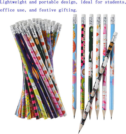 72PCS Corlorful Wooden cased Pencils for Kids with Erasers, Wood Wedding Golf for School,Drawing,Gift (72PCS) (Fruit, 72)