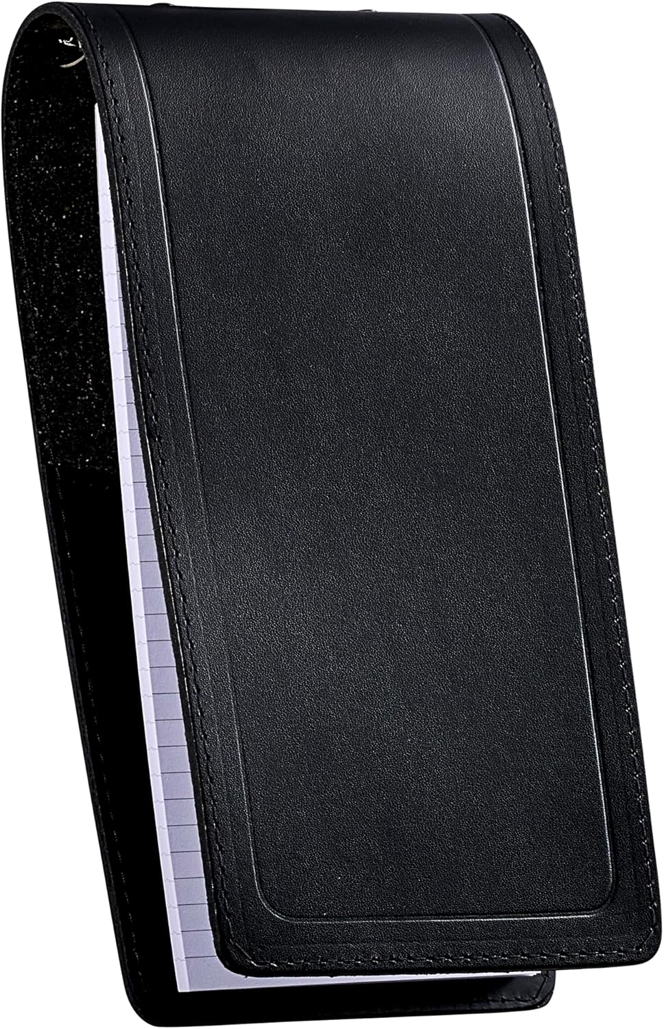 JAY-PEE Memo Book Note Pad Cover NYC Regulation Style Memo Binder with 3 Heavy Metal Rings. Includes 1 Small Size Note Pad 3" X 5" Made of Full Grain Black Leather