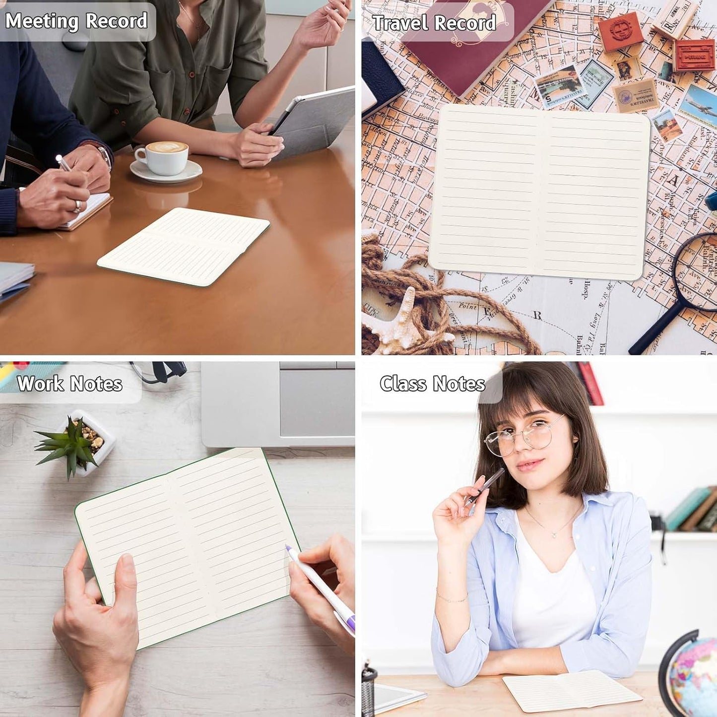 Oucaru 48PCS Pocket Notebook, 3.5" x 5.5", 8 Color, 52 Pages Blank Notebook Mini Notebook Journal, Small Notebook Memo Notepad for Students, Traveler, School Supplies