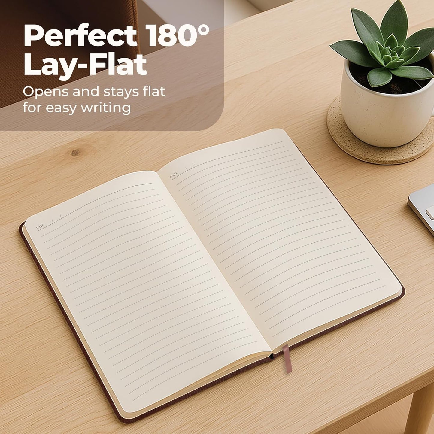 Classic Lined Journal Notebook 8.5x11" A4 Hardcover Leather - Brown - 200 Pages College Ruled Large with Sticky Tabs, Pockets, and Pen Loop for Writing and Journaling - Big Hardback Men and Women