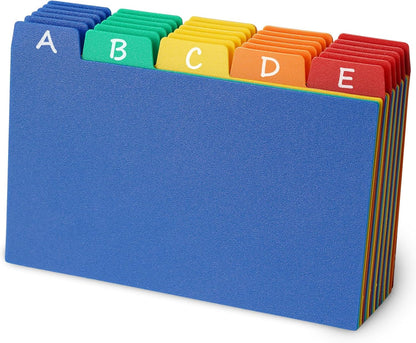 Olivo Index Card Dividers Tabs 3x5 Poly Plastic Card File Guides 3" x 5", Colored, 30 Pack