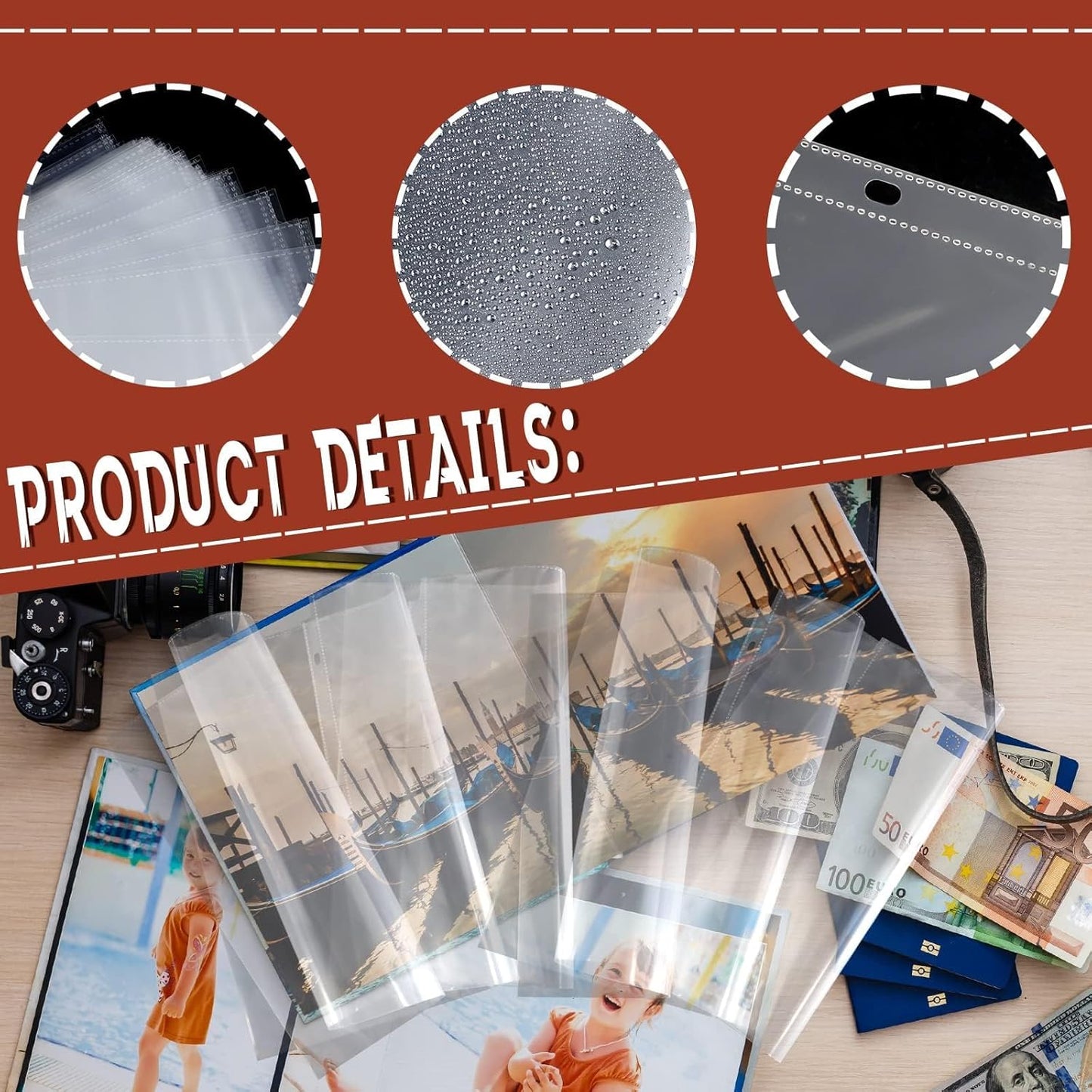 Vmiapxo 100 Pack Scrapbook Refill Pages 12x12 Inch, Clear Page Protectors Fit 3 Ring Scrapbooking Binder & 12 x 12 Photo Album, Heavyweight Plastic Protective Sleeves, Sheet Protectors