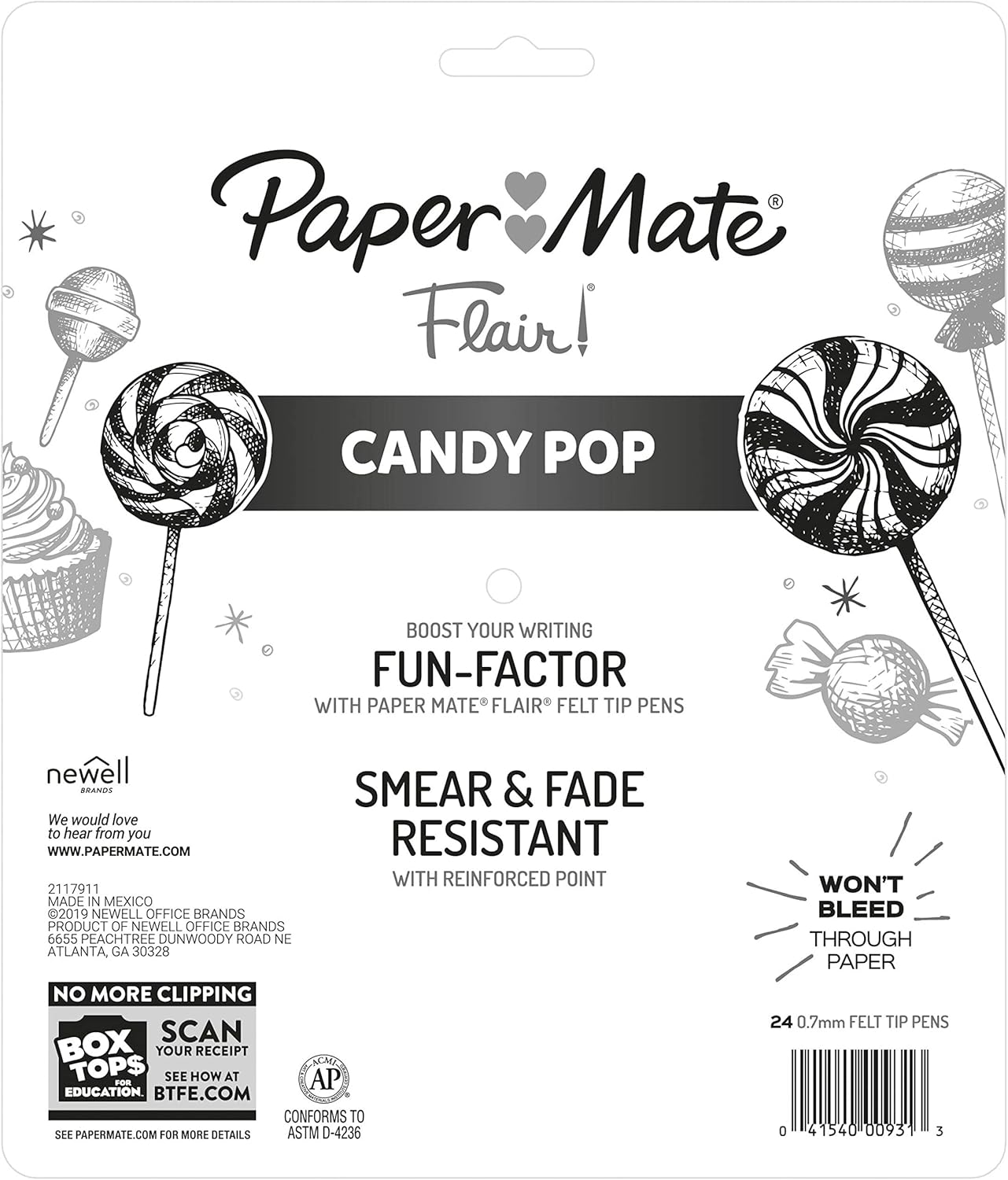 Paper Mate Flair Felt Tip Pens, Medium Point (0.7mm), 24 Count - Back to School, Teacher Supplies, Arts & Crafts