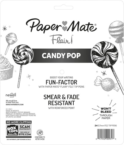 Paper Mate Flair Felt Tip Pens, Medium Point (0.7mm), 24 Count - Back to School, Teacher Supplies, Arts & Crafts