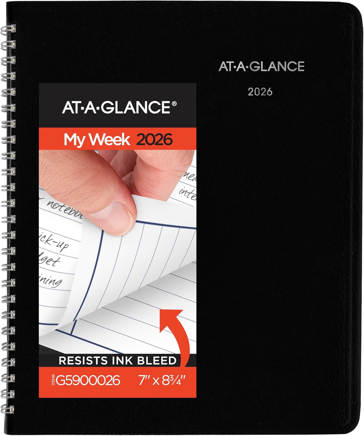 AT-A-GLANCE 2026 Appointment Book Planner, Weekly, 5" x 8", Small, DayMinder, Black (G2000026)
