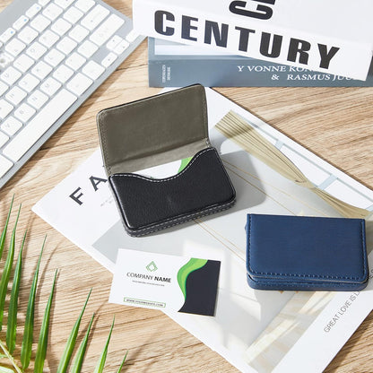 Outus 2 Pcs Business Card Holder, PU Leather Business Card Case Pocket Wallet with Magnetic Shut for Valentines Gift Adult(Black and Coffee)