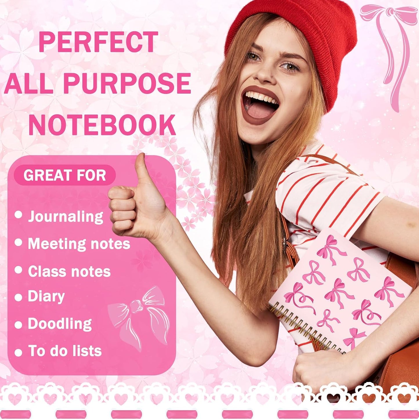 Resurhang 6 Pack A5 Composition Notebook Marble Spiral Notebooks Preppy Cute Aesthetic Hardcover Ruled Composition Books with Ballpoint Pens for School Day Classroom Prize, 5.8 x 8.3 Inch