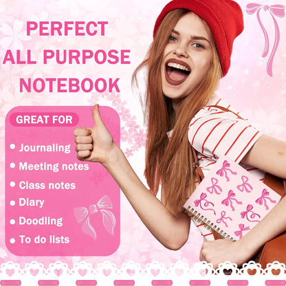 Resurhang 6 Pack A5 Composition Notebook Marble Spiral Notebooks Preppy Cute Aesthetic Hardcover Ruled Composition Books with Ballpoint Pens for School Day Classroom Prize, 5.8 x 8.3 Inch