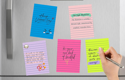(18 Pack) Lined Sticky Notes 4x6 in Post, Self-Stick Pads Bright Colors Sticky Note, Recyclable, Easy to Post for Home, Office, School