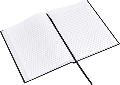 Amazon Basics Professional Hardcover Writing Journal for Journaling and Note Taking, Sturdy, Perforated Pages, 10.5 x 7.5 inches, Black, 2-Pack