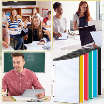 MotiMind 10 Pack 8.5" x 11" Top Spiral Notebook with 3 Hole Punched Morandi Colors Legal Pads College Ruled Notepad 50 Sheets Hard Cardboard Paper Wirebound Notepad for Office School Business