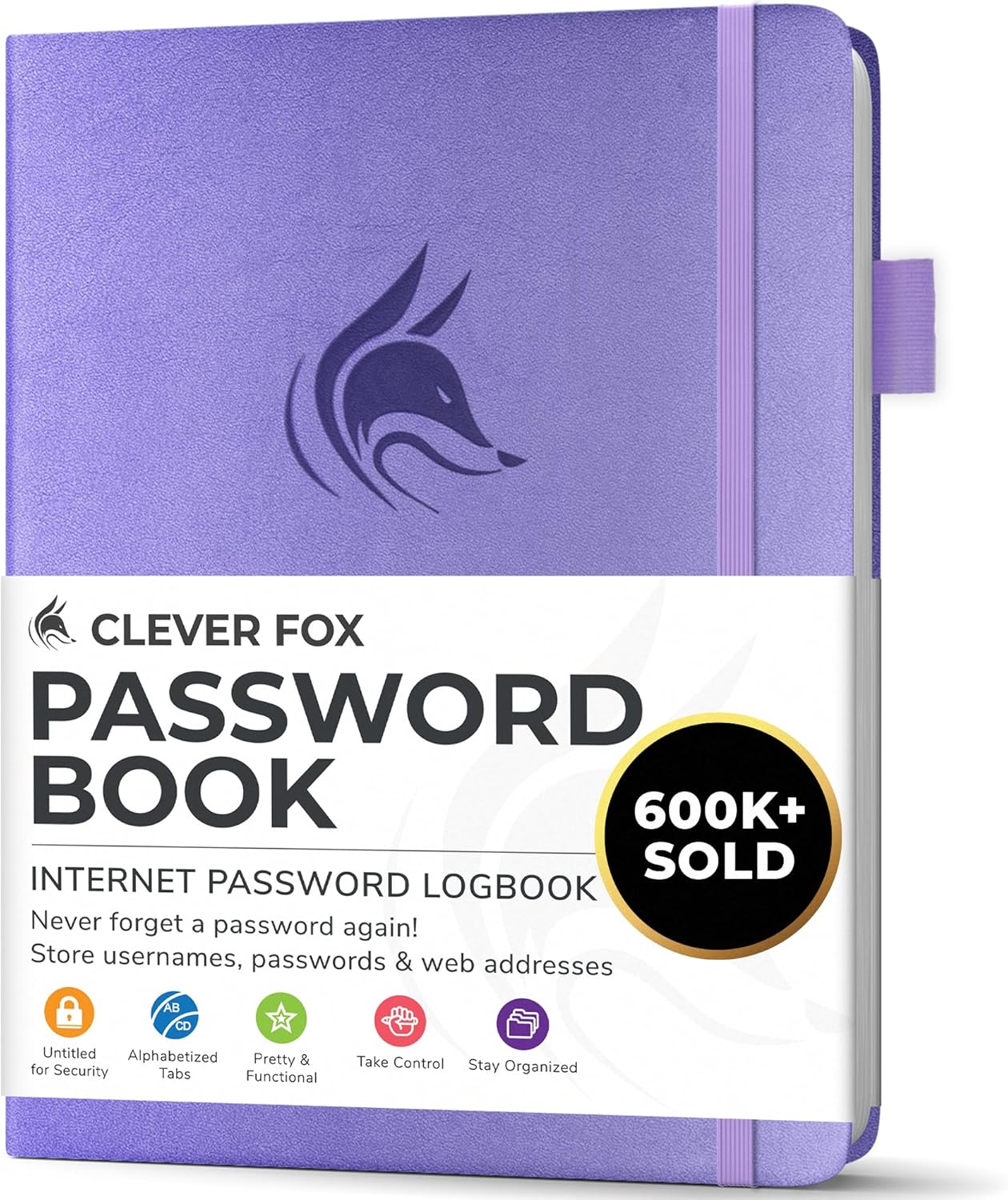 Clever Fox Password Book with alphabetical tabs. Internet Address Organizer Logbook. Small Pocket Password Keeper for Website Logins (Orange)