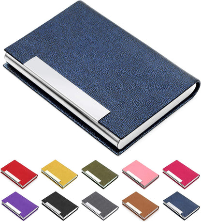 Padike Business Card Holder/ Case Professional PU Leather & Stainless Steel Multi Wallet Credit Card ID Case/Holder for Men & Women. (Black)