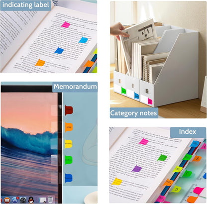 Golcellia Sticky Tabs - 600 Sheets Notebook Tabs - Sticky Flags, Index & Page Tabs - Durable Divider & Binder Tabs for Books & Bibles（6 Pcs, 5 - Color）