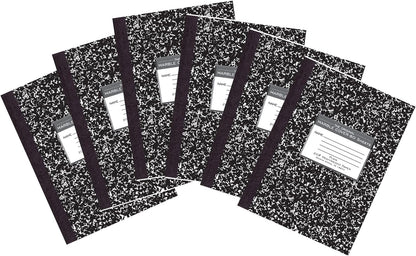 ROARING SPRING Signature Collection Composition Notebook, 6 Books, Hardcover, Unruled 20# Premium Plain Paper, 80 Sheets/160 Pages, 10.25" x 7.88", Made in USA